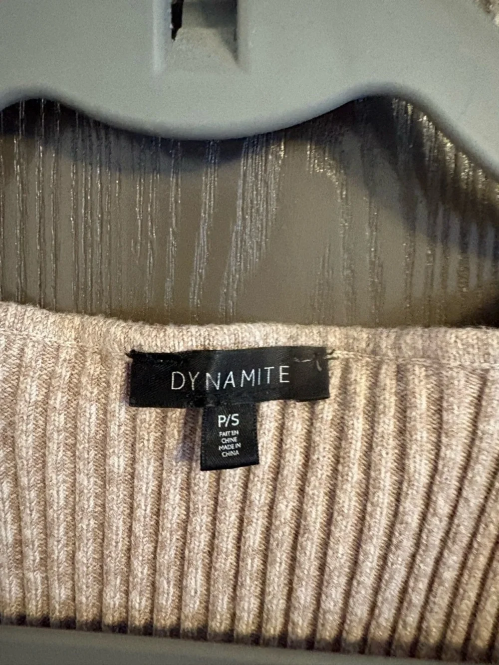 Dynamite Ribbed Tank Top - Taupe - Picture 2 of 2